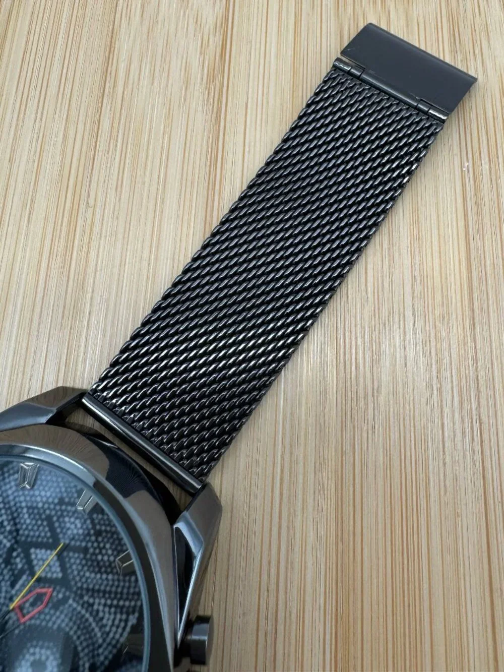 Ed Hardy Men's Skull Gunmetal Mesh Bracelet Watch 53mm Analog Quartz Wristwatch